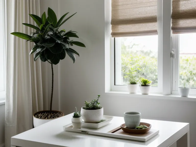 Lampe de bureau à lumière chaude posée sur un plan de travail en bois, alternative apaisante au plafonnier