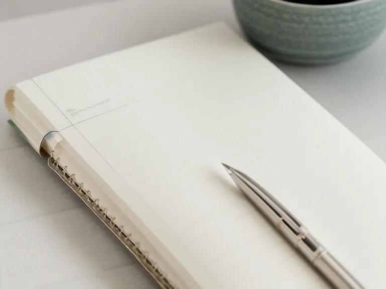 Carnet de notes affichant une matrice d'Eisenhower pour organiser ses tâches
