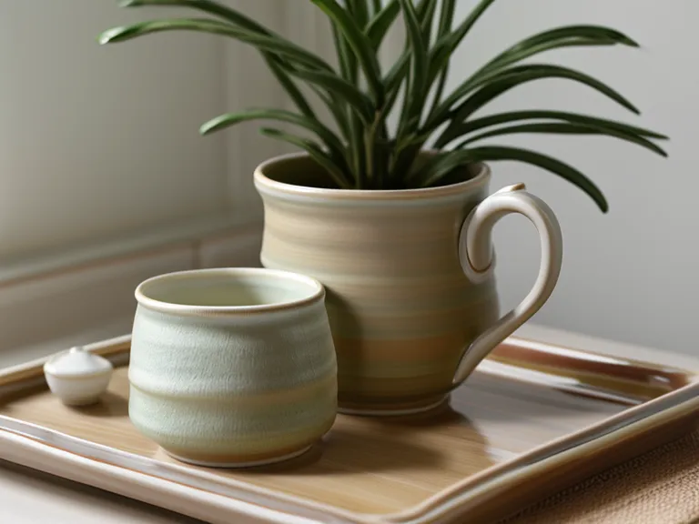 Tasse en céramique et agenda épuré symbolisant une organisation sereine